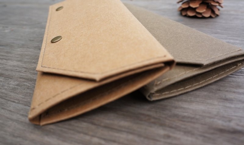 Unsimple-life 水洗牛皮纸长夹(免费印字服务) - 皮夹/钱包 - 纸 