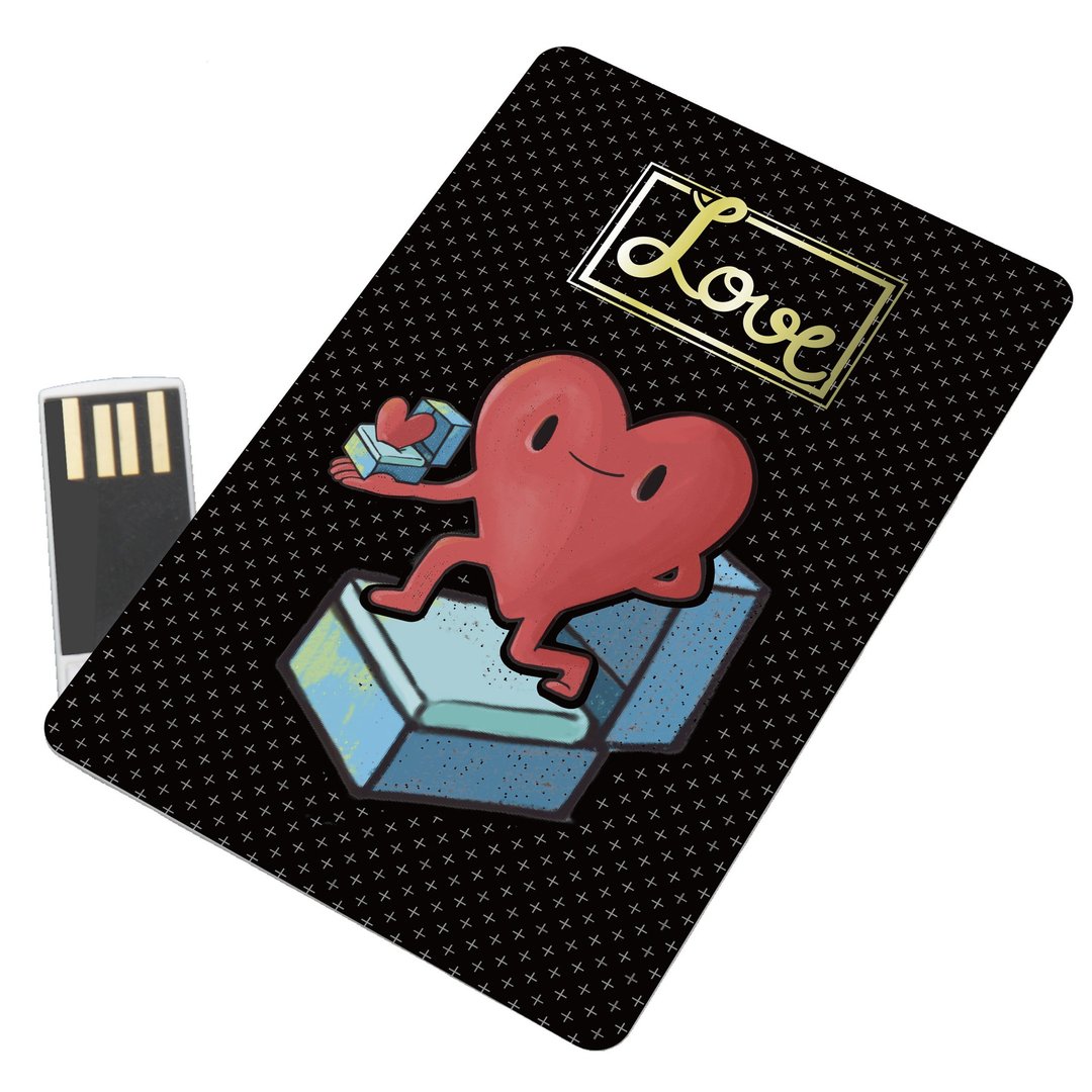 打包真心 卡片随身碟 16GB - U盘 - 塑料 黑色