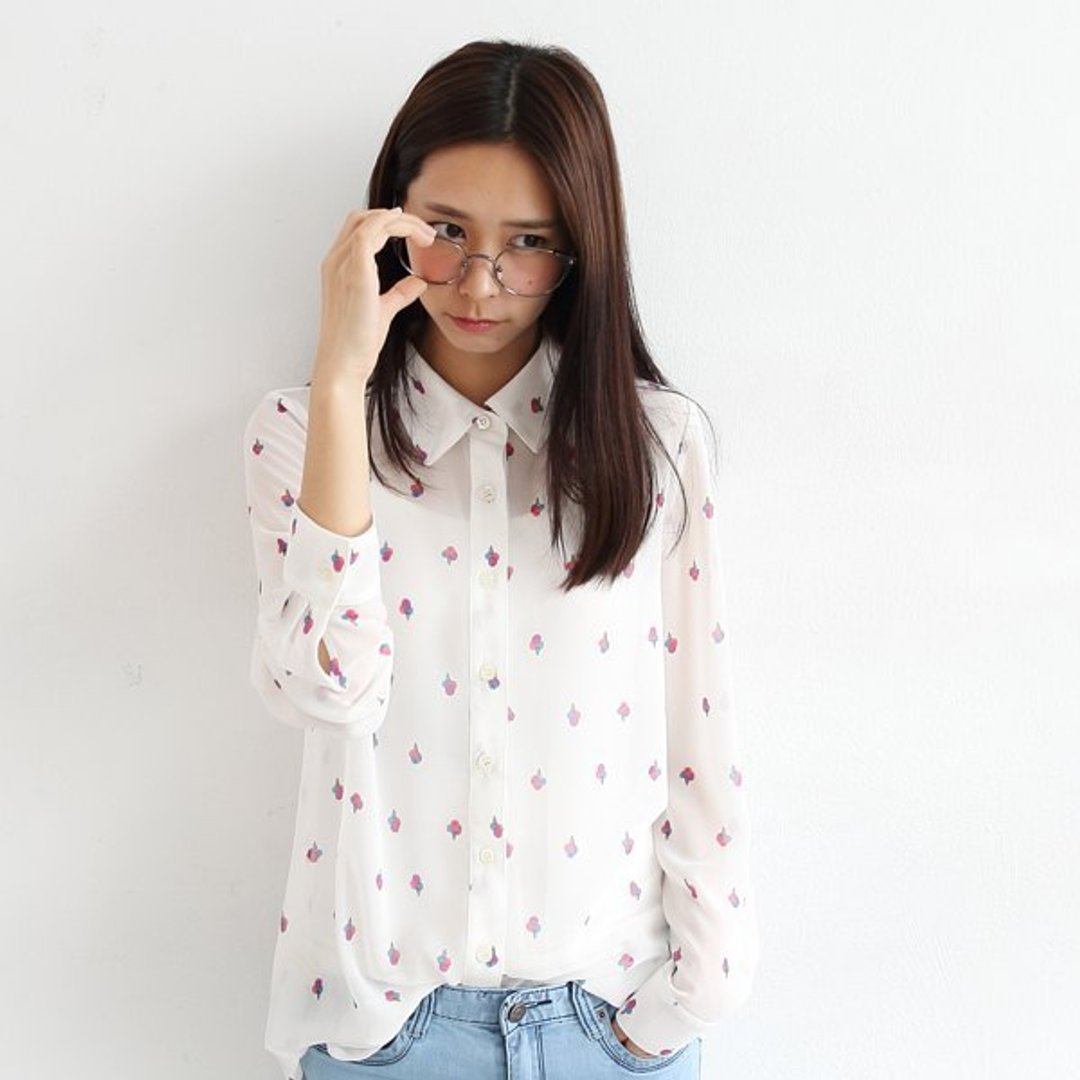 冰淇淋印花女孩衬衫 - 其他 - 其他材质 白色