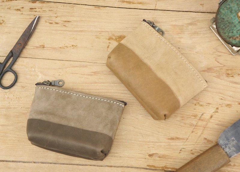 “极致工艺”一体双皮质零钱包 （五金配件刻字） - 皮夹/钱包 - 真皮 橘色