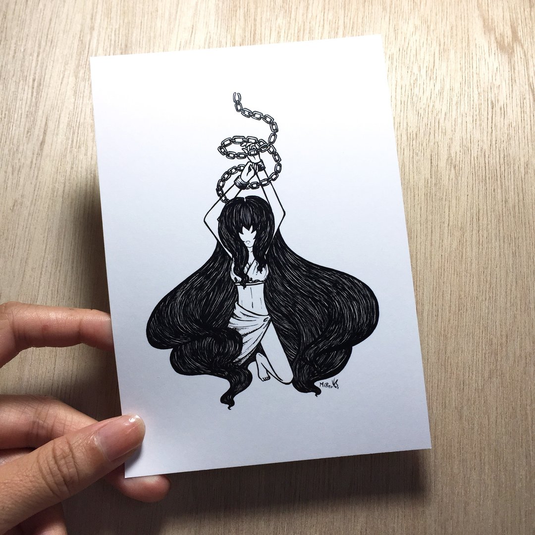 处女座 明信片 - 卡片/明信片 - 纸 黑色