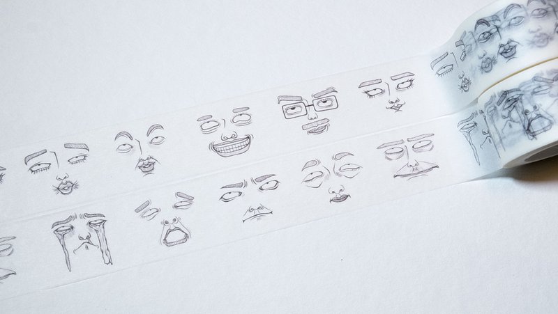 Tmy 原创纸胶带_人样系列_开心样 - 纸胶带 - 纸 白色