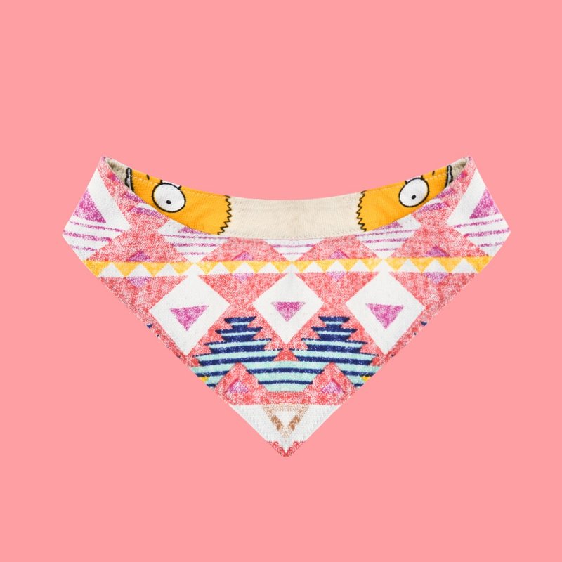 宠物手作服-夏日民族可爱女孩双面领巾 - 衣/帽 - 其他材质 粉红色