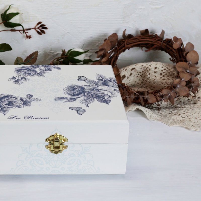 【爱木木】青花瓷风 原木精油木盒 15ml 25 essential oil wooden box - 香薰/精油/线香 - 木头 白色