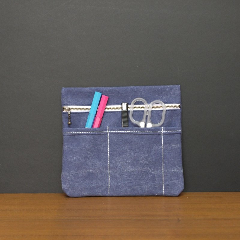 文具排队小包-水洗蓝 - 化妆包/杂物包 - 其他材质 