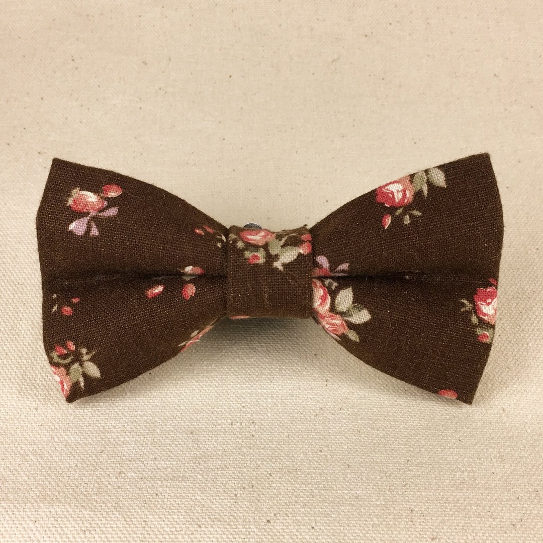 Mr.Tie 手工缝制领结 Hand Made Bow Tie 编号111 - 领带/领带夹 - 棉．麻 咖啡色