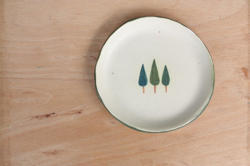 小森林系列-陶瓷皿 (中) - 浅碟/小碟子 - 其他材质 绿色
