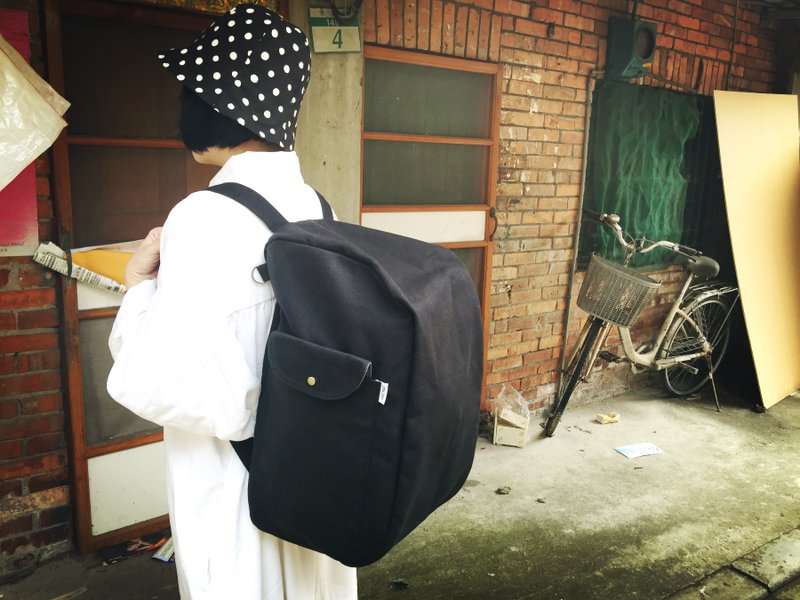 黑糖馒头包/后背包/肩背包/斜背包/侧背包/帆布/旅行袋 - 后背包/双肩包 - 其他材质 黑色