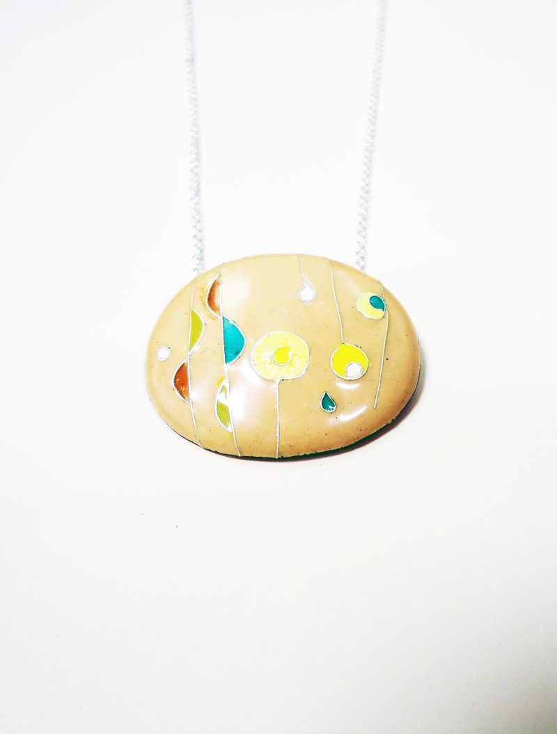 Rainy Day with Sunshine 雨天寄情珐琅项链(太阳雨) 绝版出清品 - 项链 - 其他金属 粉红色