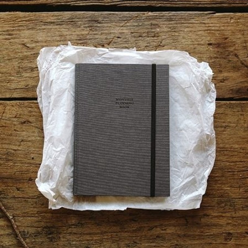 时光荏苒绑带月计画本-爵士灰,E2D55507 - 笔记本/手帐 - 纸 灰色