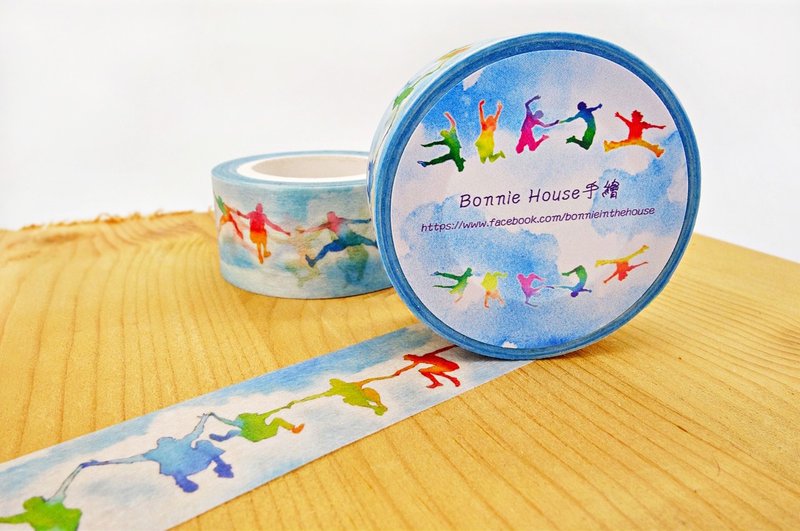 Bonnie 手绘纸胶带 水彩渲染 《跳跃人生》 - 纸胶带 - 纸 蓝色