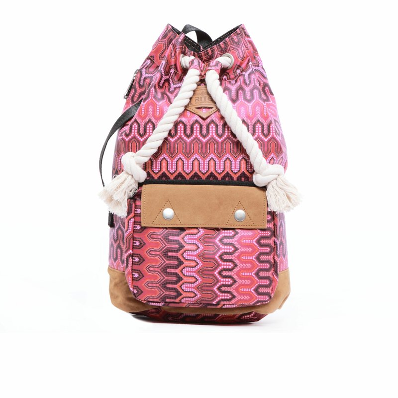 夏日绽放｜拳击包-红色迪斯可｜ - 束口袋双肩包 - 防水材质 多色