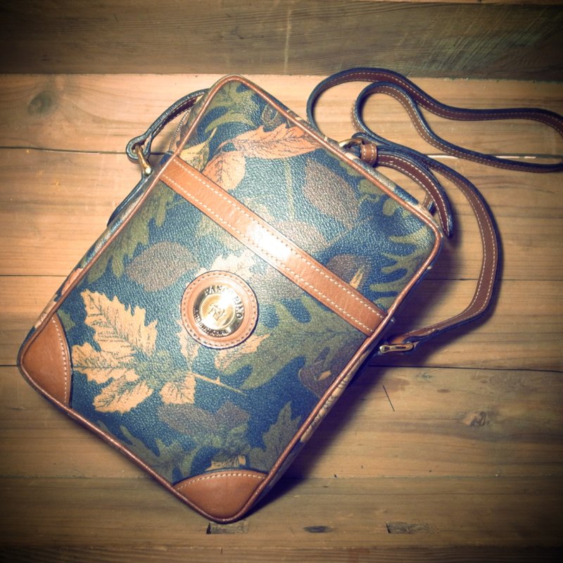 [ 老骨头 ] 早期 FANCO RINO 侧背小方包 绝版真品 古董包 Vintage 古着 - 侧背包/斜挎包 - 真皮 咖啡色