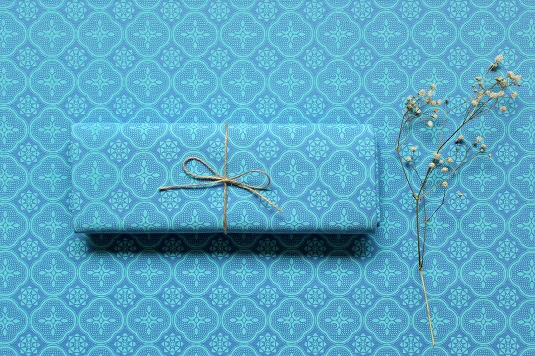 布匹-玻璃海棠花纹/柔和蓝色 - 其他 - 其他材质 蓝色