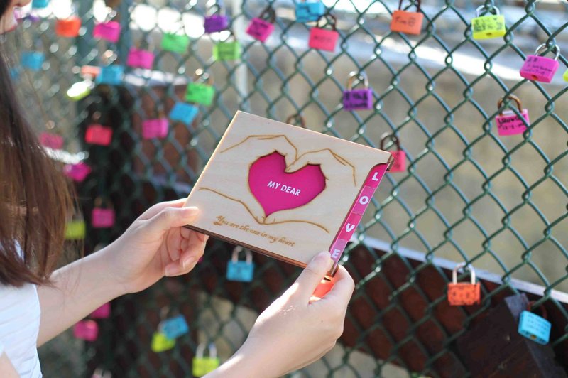 DIY故事木卡片相框 - 爱心 - 卡片/明信片 - 木头 