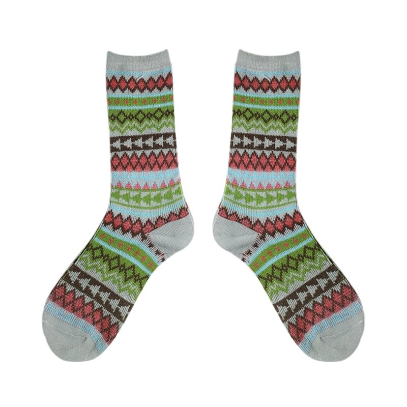 【3色】旋转的奇幻世界！ // 光点万花筒棉毛混织袜子 :::DAWN' make up your feet ::: - 袜子 - 棉．麻 多色