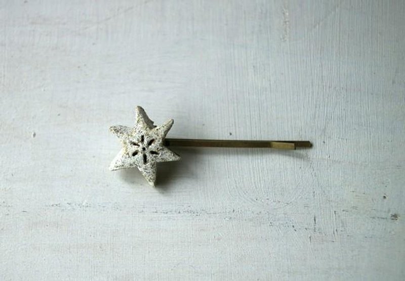 star hairpin 星のヘアピン06 - 发饰 - 陶 白色