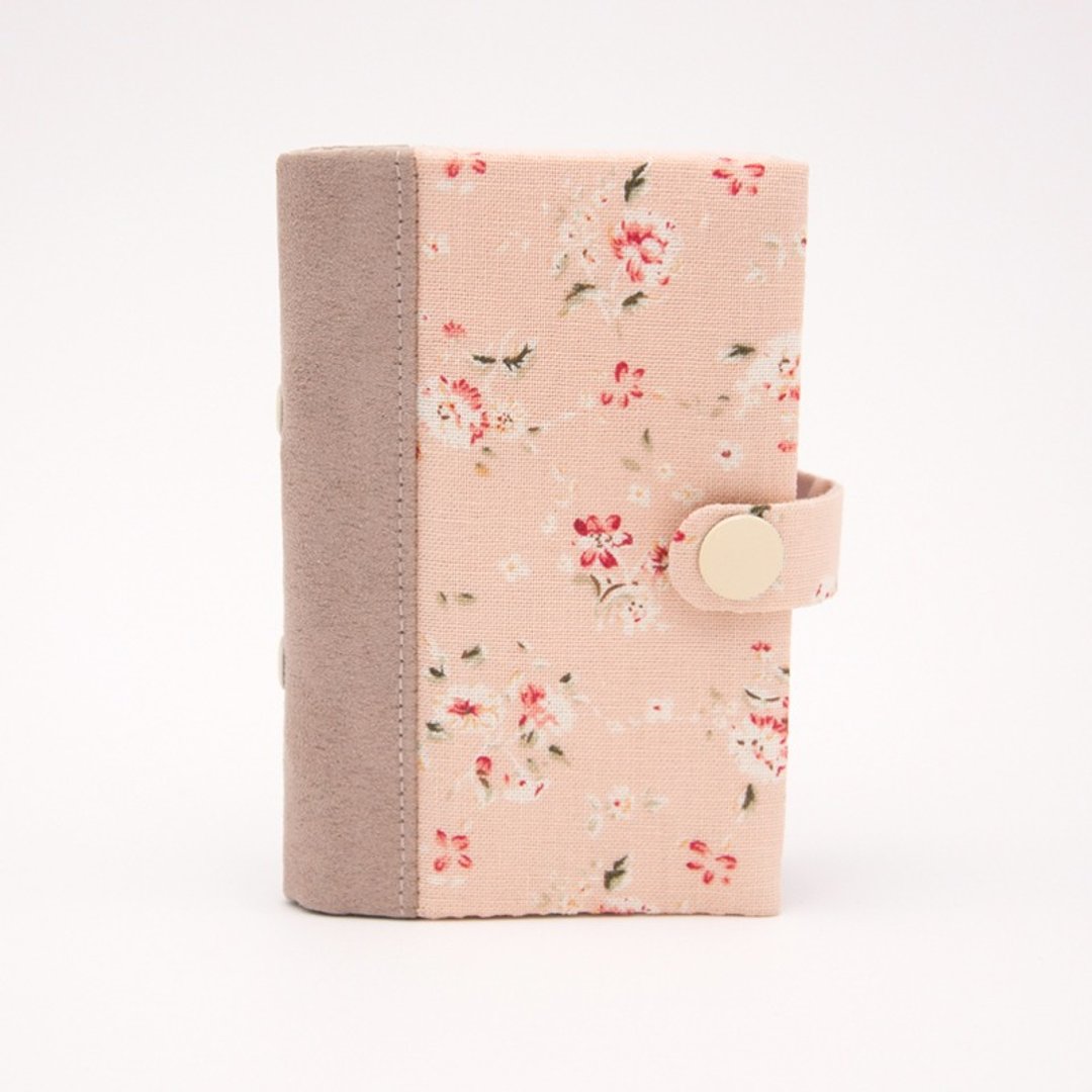 A Book 卡片套-粉橘小花 - 证件套/卡套 - 棉 粉红色