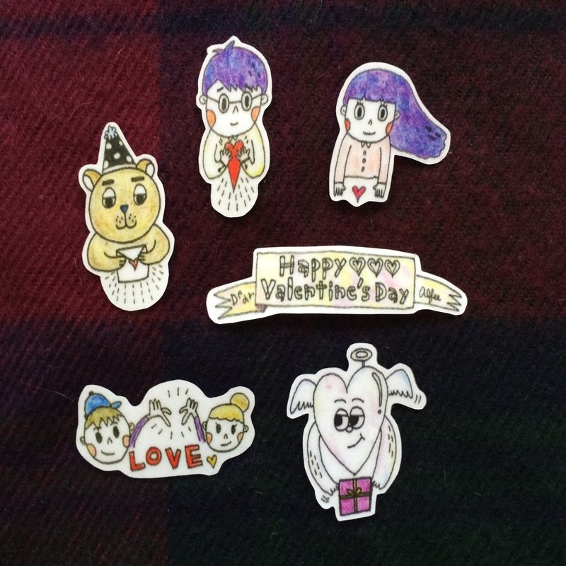 Valentine's Day贴纸组 - 贴纸 - 纸 多色