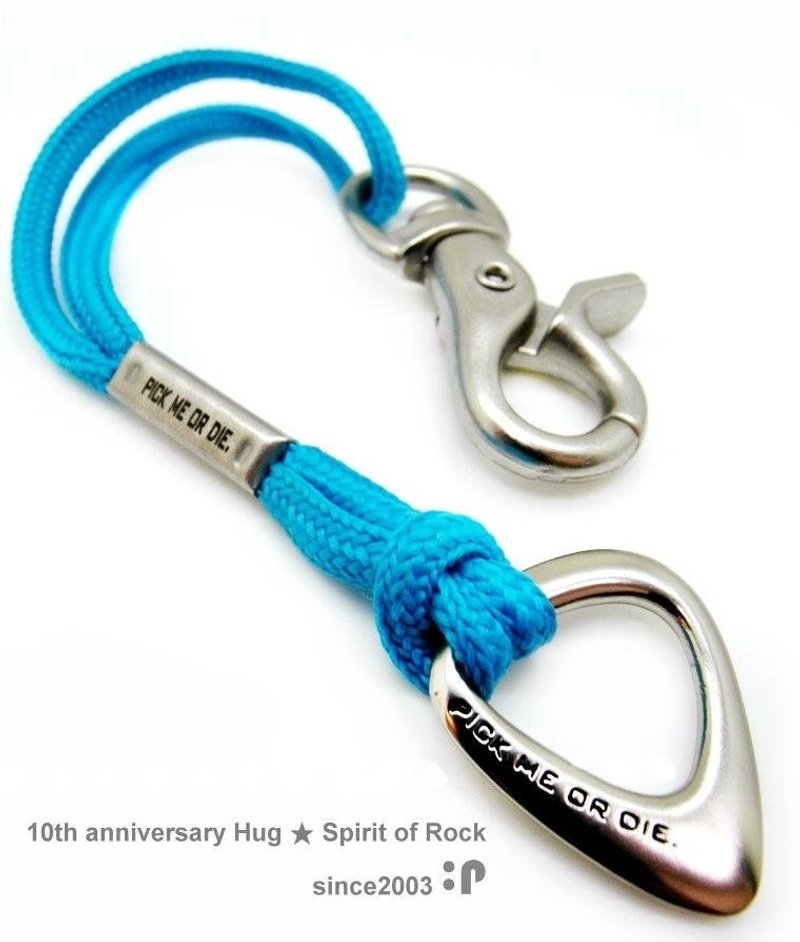 摇滚猫*可分离式手炼项炼钥匙圈多功能配戴拥抱镂空梦想耀蓝限量款独家设计嘻哈玩色萤光少年大胆入门款 - 手链/手环 - 其他金属 蓝色