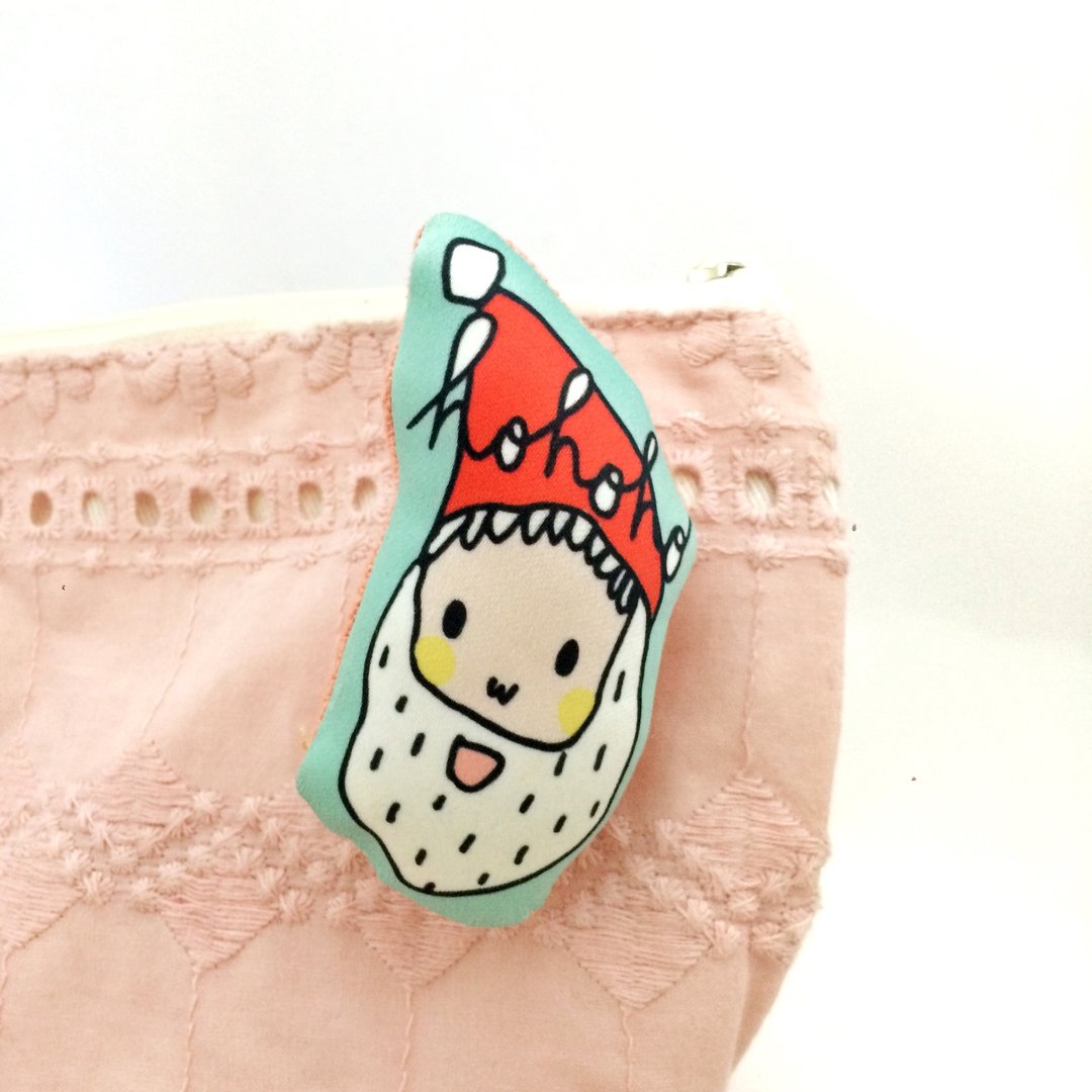 Cyrano Brooch - Santa - 胸针 - 棉 多色