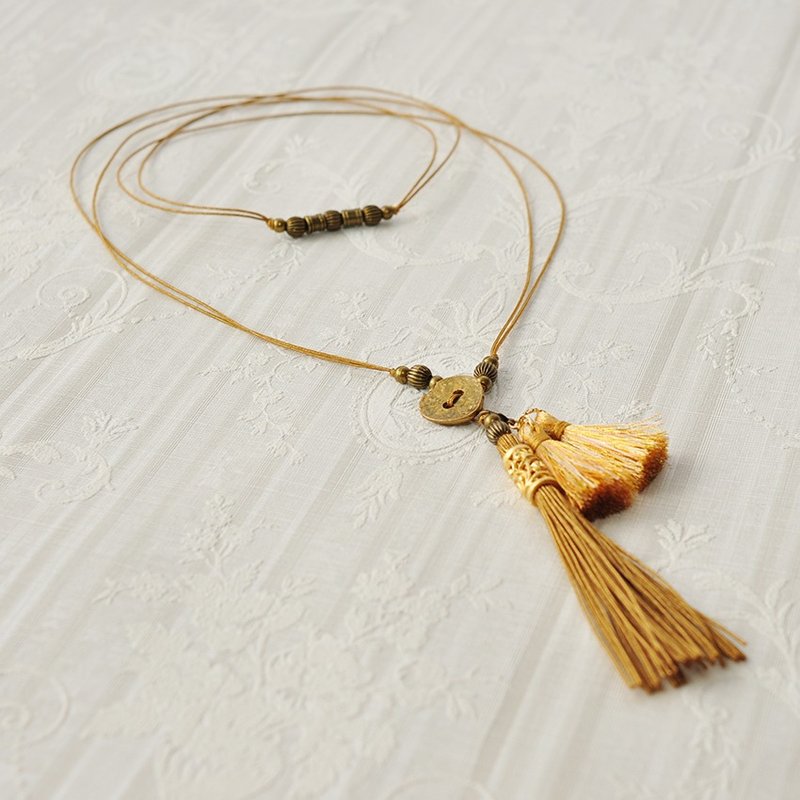 2 way 金色流星项链 /2way Tassel Necklace /shooting star - 项链 - 其他材质 金色