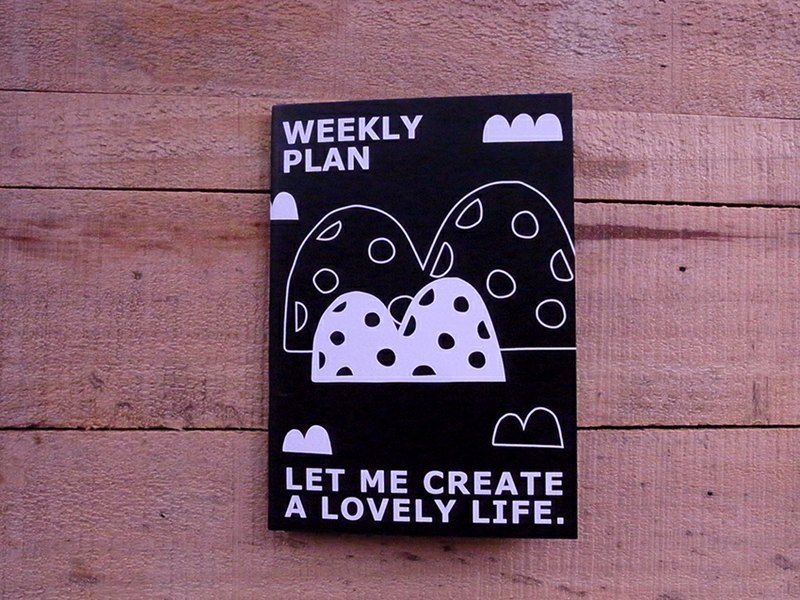 行事历本 / 周历 / 年历本 / 黑白简约 - 年历/台历 - 纸 黑色