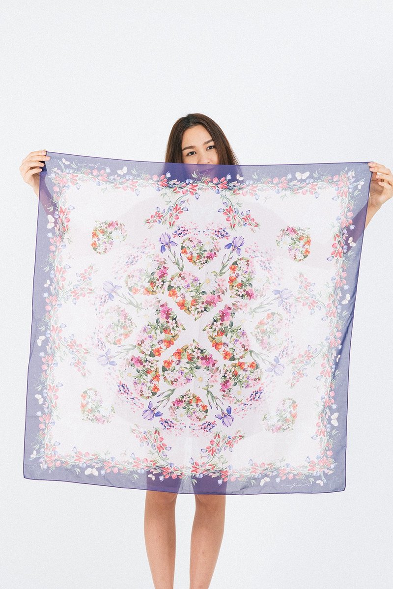 花园里的爱恋 - 手工围巾/丝巾 - 丝巾 - 其他材质 粉红色