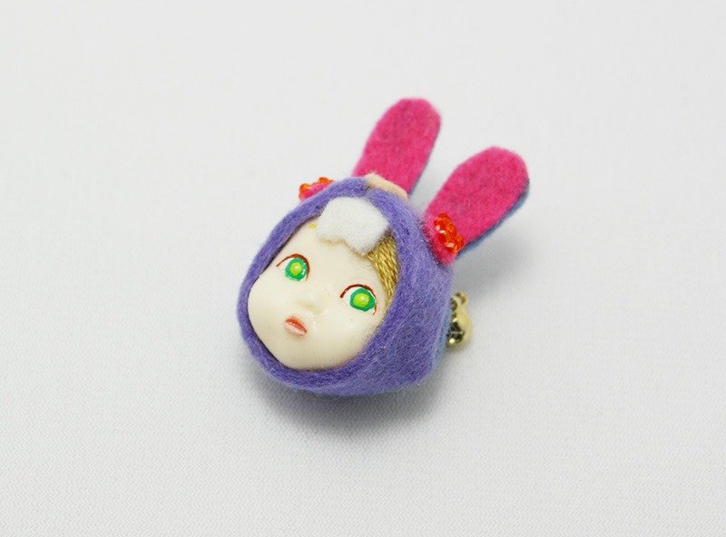 Cosplay Kids brooch [rabbit / purple] - 胸针 - 塑料 紫色