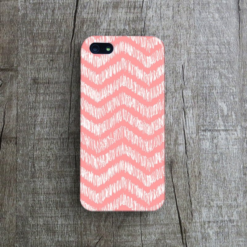 OneLittleForest - 原创手机保护壳- iPhone 4, iPhone 5, iPhone 5c- 手绘波浪纹 - 手机壳/手机套 - 塑料 粉红色