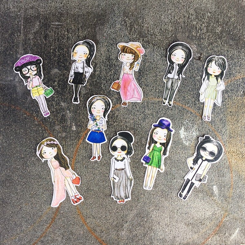 Koko Loves Dessert // 自己印可笑女孩贴纸-10入 - 贴纸 - 纸 