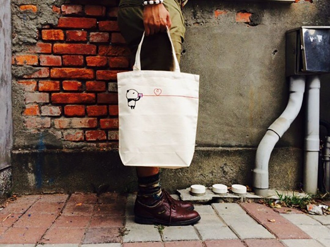 Handwritten illustrations tote bag yarn phone Pinkoi limited color! - 手提包/手提袋 - 棉 多色