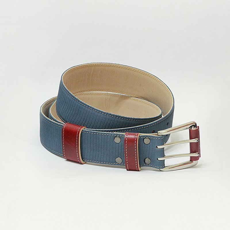 BLR x SapereVedere 手工打造 义大利进口牛皮 皮带 特殊雾面蓝 - 其他 - 真皮 蓝色