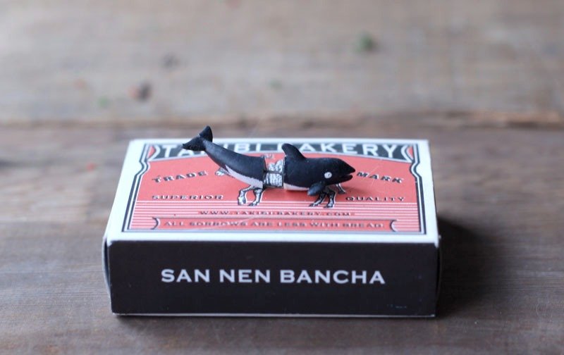 (((鲸鱼)))单边耳针 - 耳环/耳夹 - 硅胶 黑色