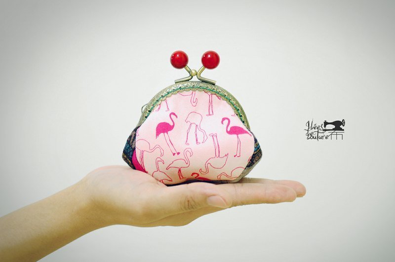 口金mini 红鹤款 - 零钱包 - 其他材质 粉红色