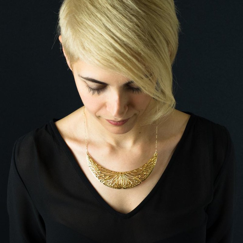 Butterfly Necklace // 蝴蝶项链 - 抛光黄铜 - 项链 - 其他金属 金色