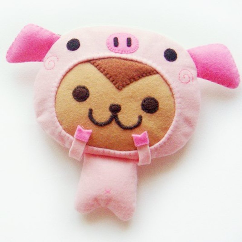 BoSARU 小猪猴 小物零钱包 - 零钱包 - 聚酯纤维 粉红色