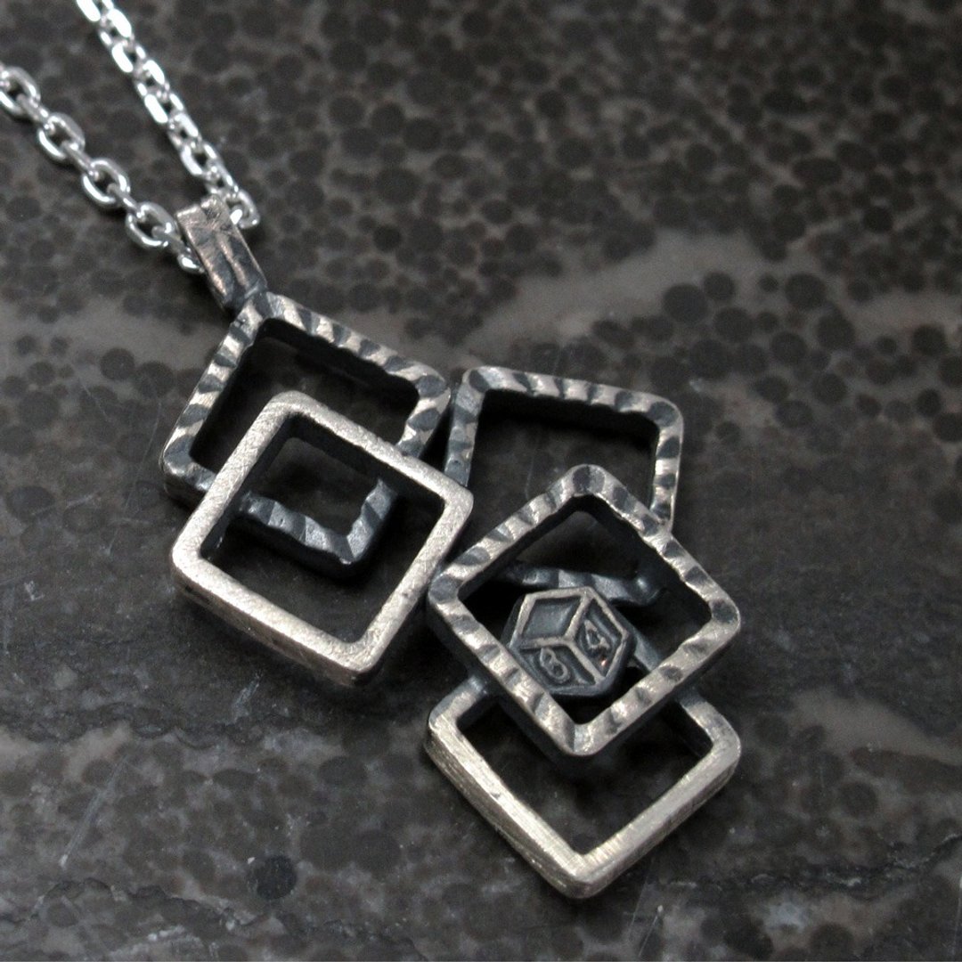项链 棱。角度A 925纯银项链-64DESIGN - 项链 - 纯银 灰色