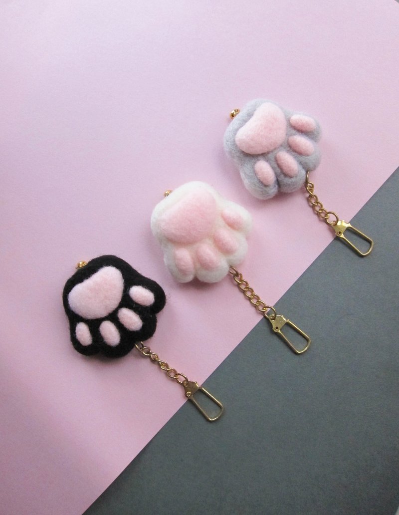 呼噜呼噜疗愈肉球挂饰 - 吊饰 - 羊毛 黑色