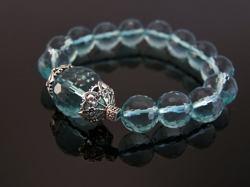 《King 王者之心》海蓝琉璃经典中性手链 - 手链/手环 - 宝石 蓝色