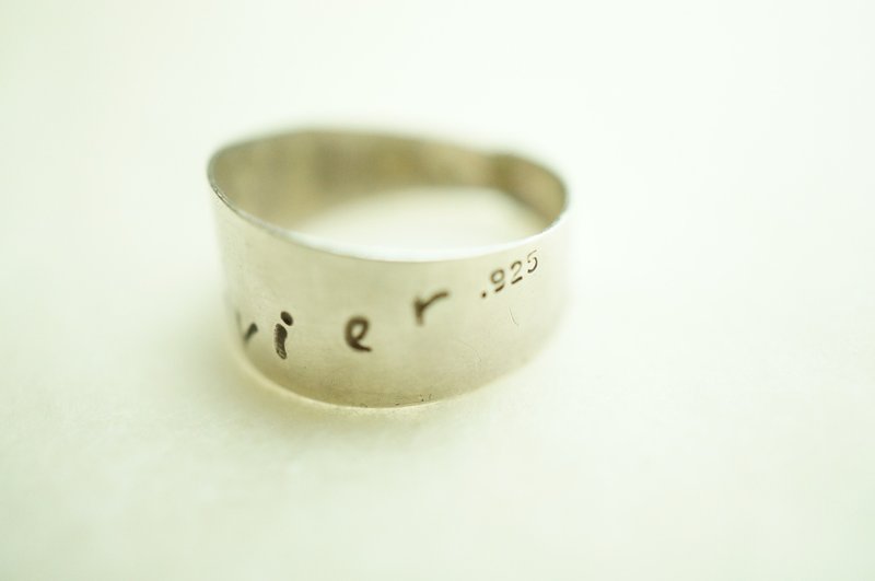 【janvierMade】❤ Stamped 纯银戒指 l 简约纯银戒指 l 匠心设计手作 - 戒指 - 其他金属 