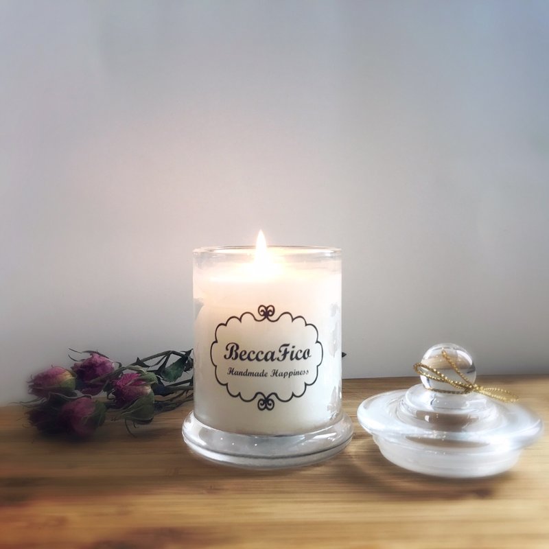 疗愈精油大豆蜡烛135g - 蜡烛/烛台 - 植物．花 白色