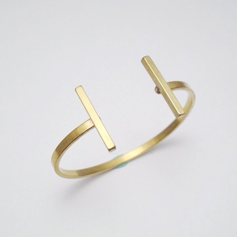 【MUCHU沐橘】简约。几何黄铜手环 SB030 - 手链/手环 - 其他金属 金色