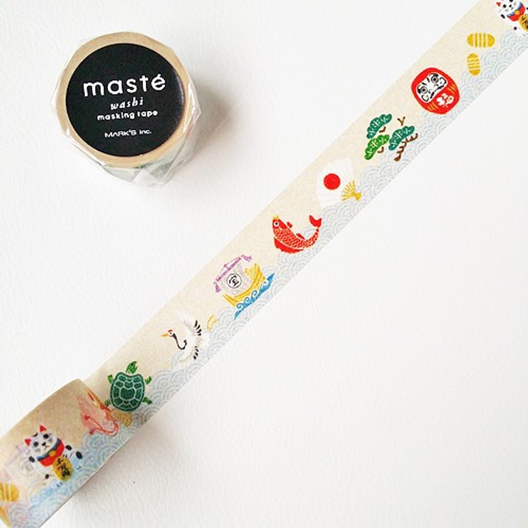 maste 和纸胶带 Multi．Japan【缘起物(MST-MKT90-A)】 - 纸胶带 - 纸 多色