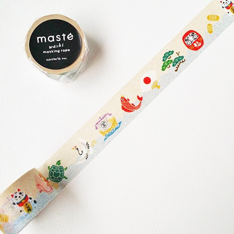 maste 和纸胶带 Multi．Japan【缘起物(MST-MKT90-A)】 - 纸胶带 - 纸 多色