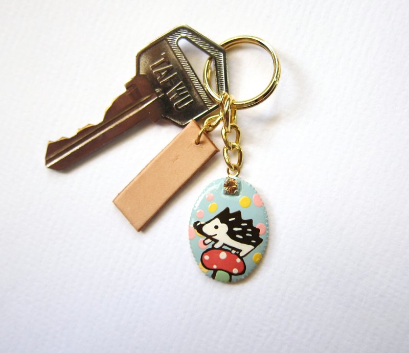 刺猬先生几何小皮革钥匙圈 - 钥匙链/钥匙包 - 其他金属 