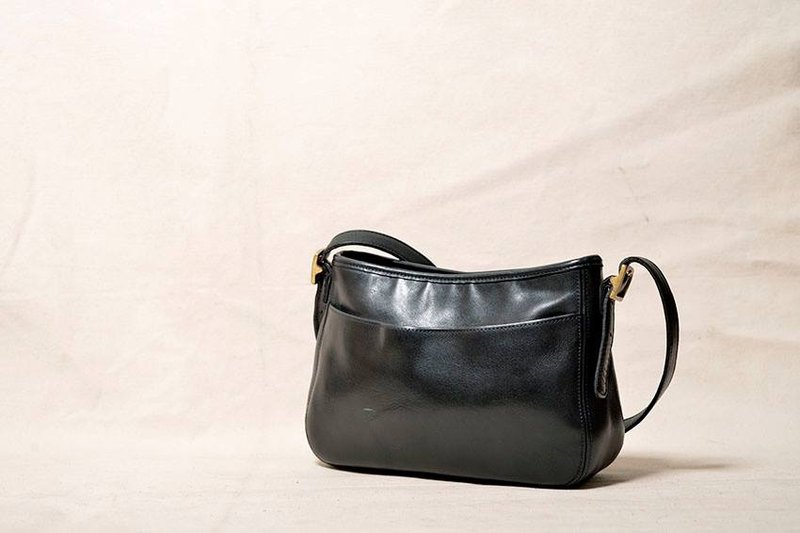 Vintage 古董包 - 侧背包/斜挎包 - 真皮 黑色