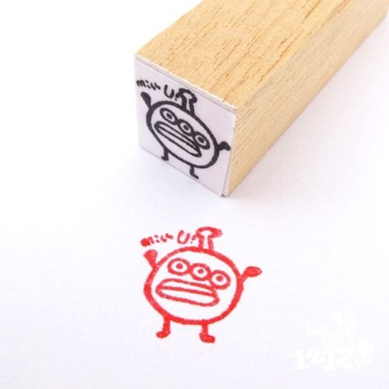1212玩乐设计专属纪念印章-小小外星人 - 其他 - 木头 卡其色