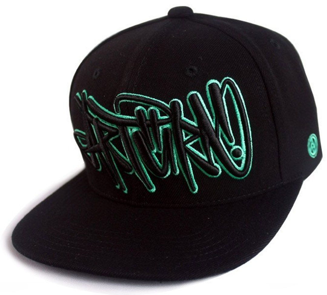 Arturn / Fighting snapback cap 棒球帽 / 黑绿 - 帽子 - 棉 黑色