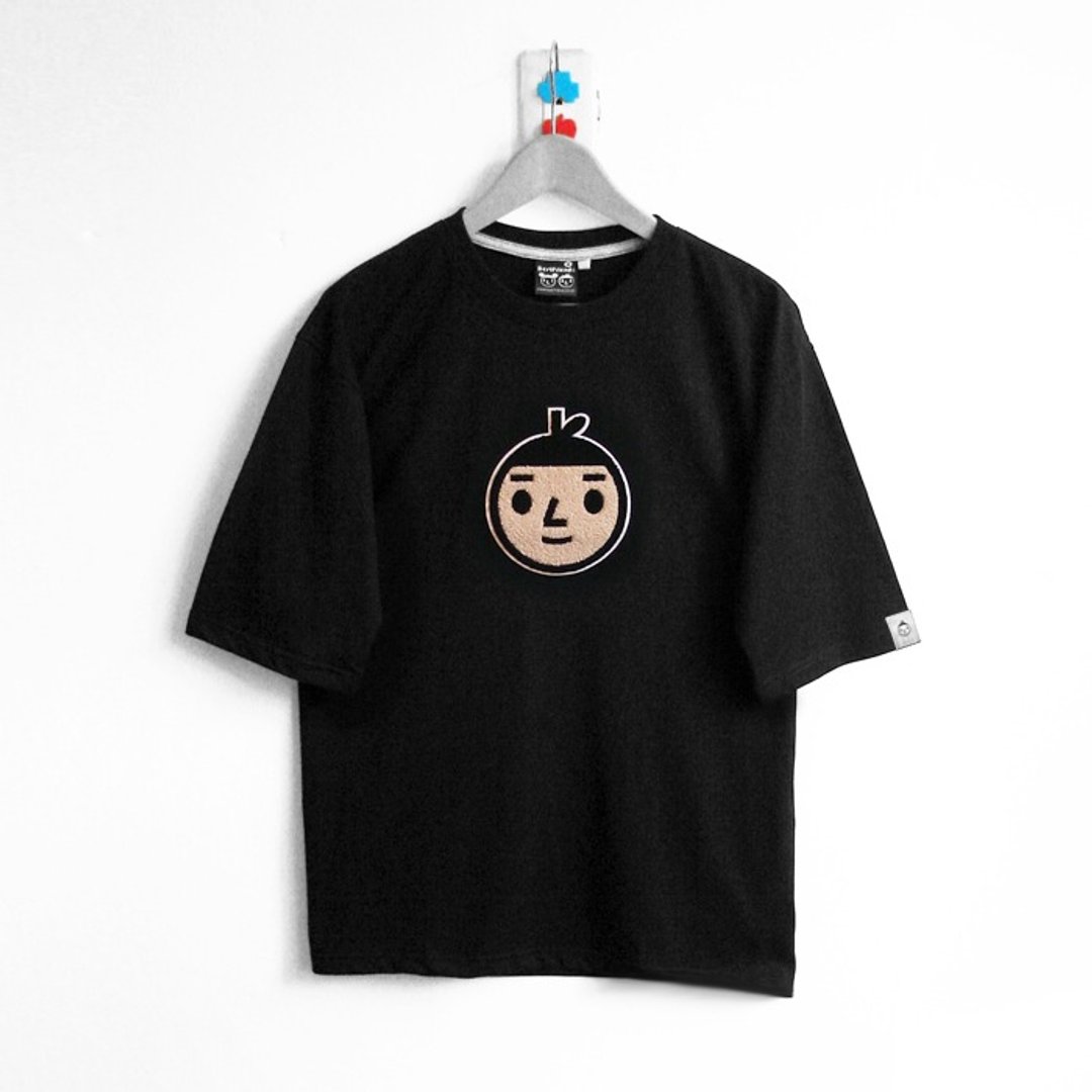 【BestFriend】Drop Shoulder Oversized T-Shirt / Jumbo BoyFriend / 宽版五分袖T恤-黑 - 女装 T 恤 - 棉 黑色